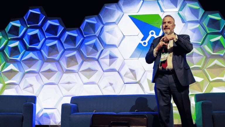 Speaker presenting on Data Center EHS Operations and workplace safety strategies