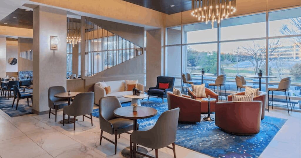 Conference hotel lobby hosting Data Center EHS Operations attendees